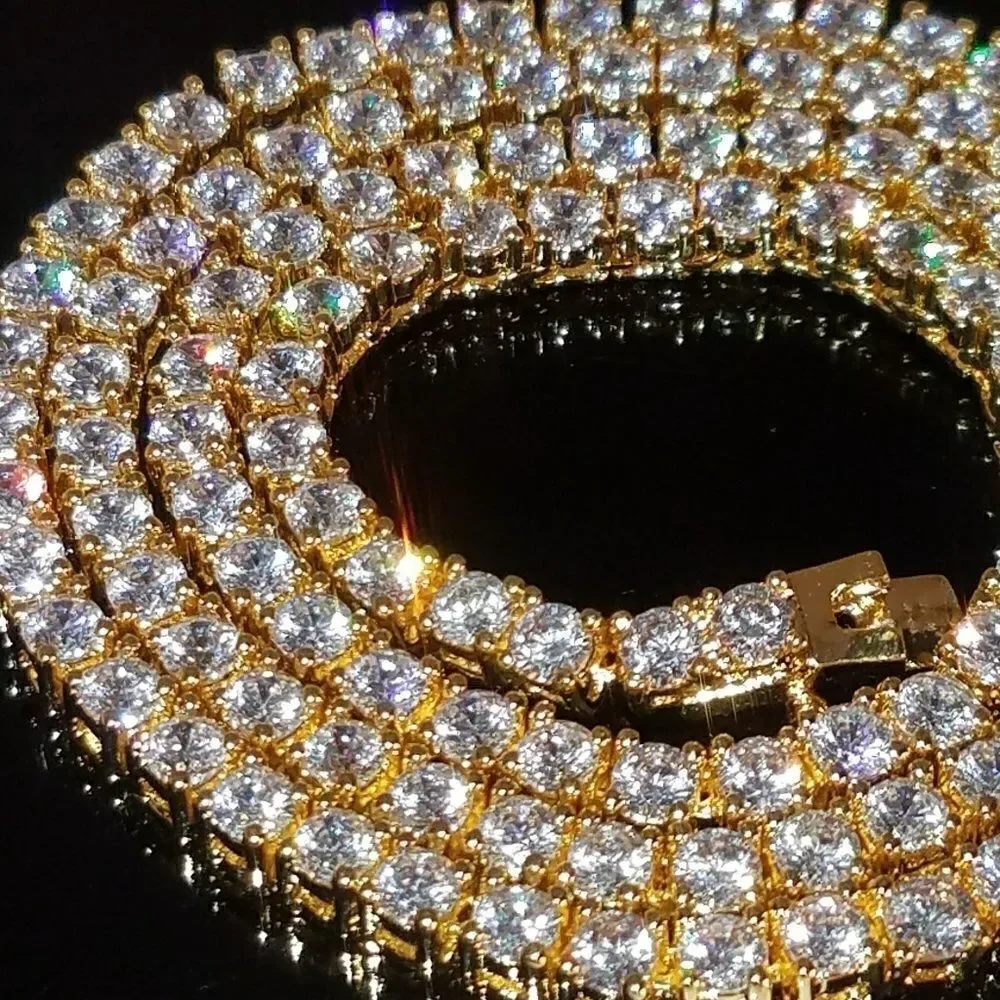 Gold Diamond Tennis Necklace